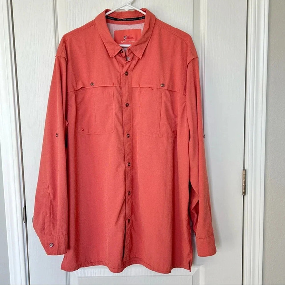World Wide Sportmans Long Sleeve Button Down Performance Mens Shirt Size XL - Picture 1 of 10